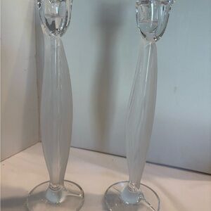 Elegant Glass Candle Holders Set of 2 Mikasa Tulip Crystal candle Holders